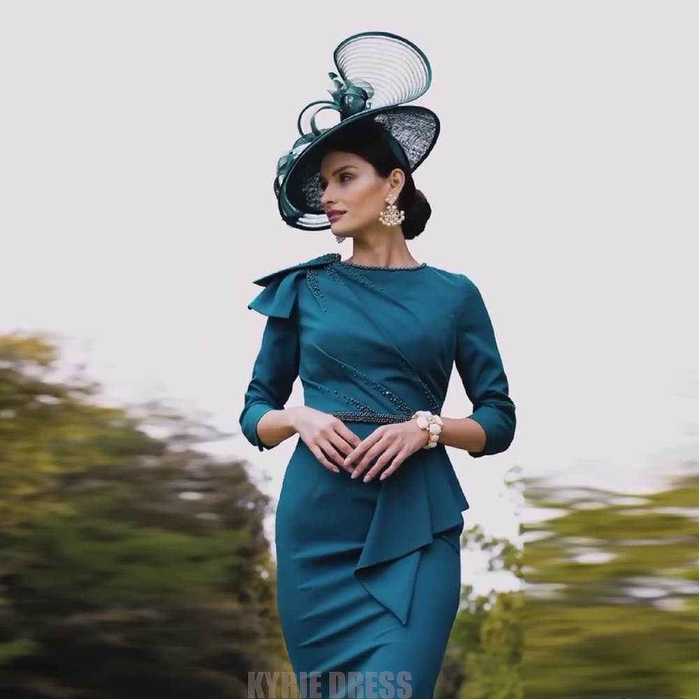 Elegant Satin Evening Gown Split - Elegantes Kleid für die Brautmutter, maßgeschneidert,