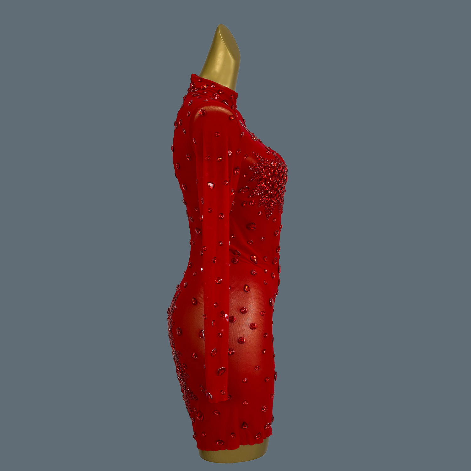 Luxus sexy rote Strass steine  – Sparkly Rhinestone Club Party Dress Bewertung und Preis