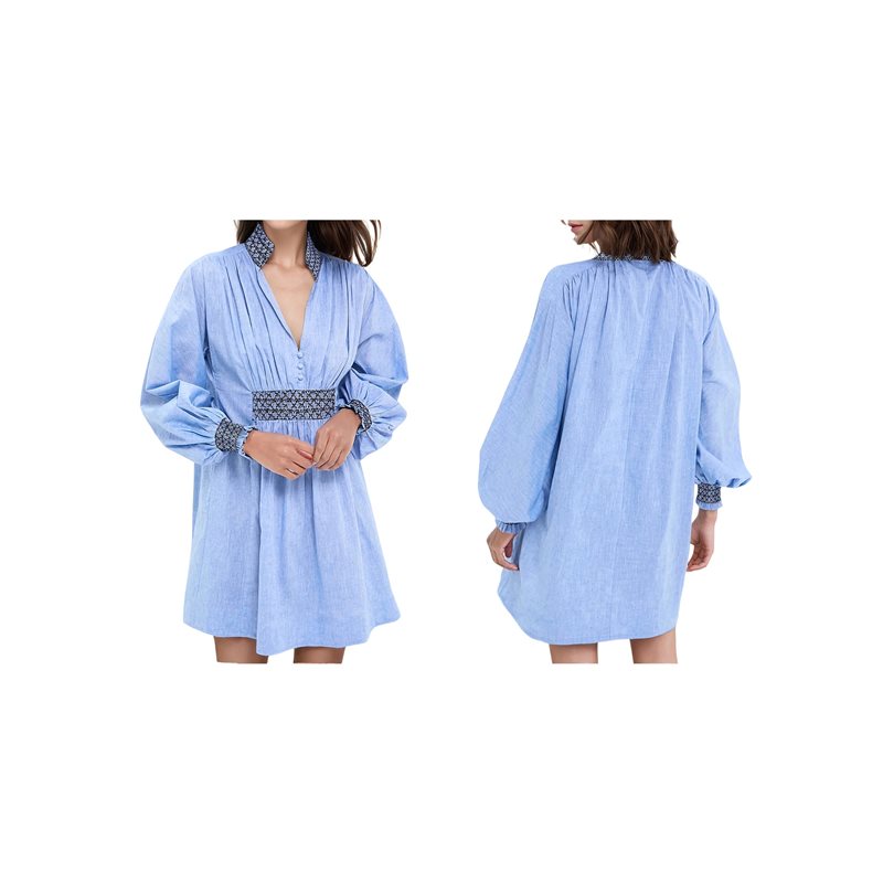NEU-Damen-Hemdkleid mit langen – Casual Loose Linen Shirt Dress Bewertung und Preis