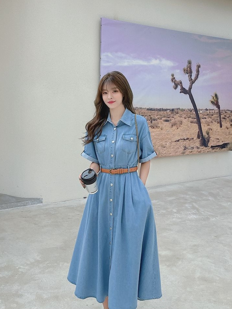 Damen-Jeanskleid 2026 Sommer N – Korean Style A Line Shirt Dress Bewertung und Preis