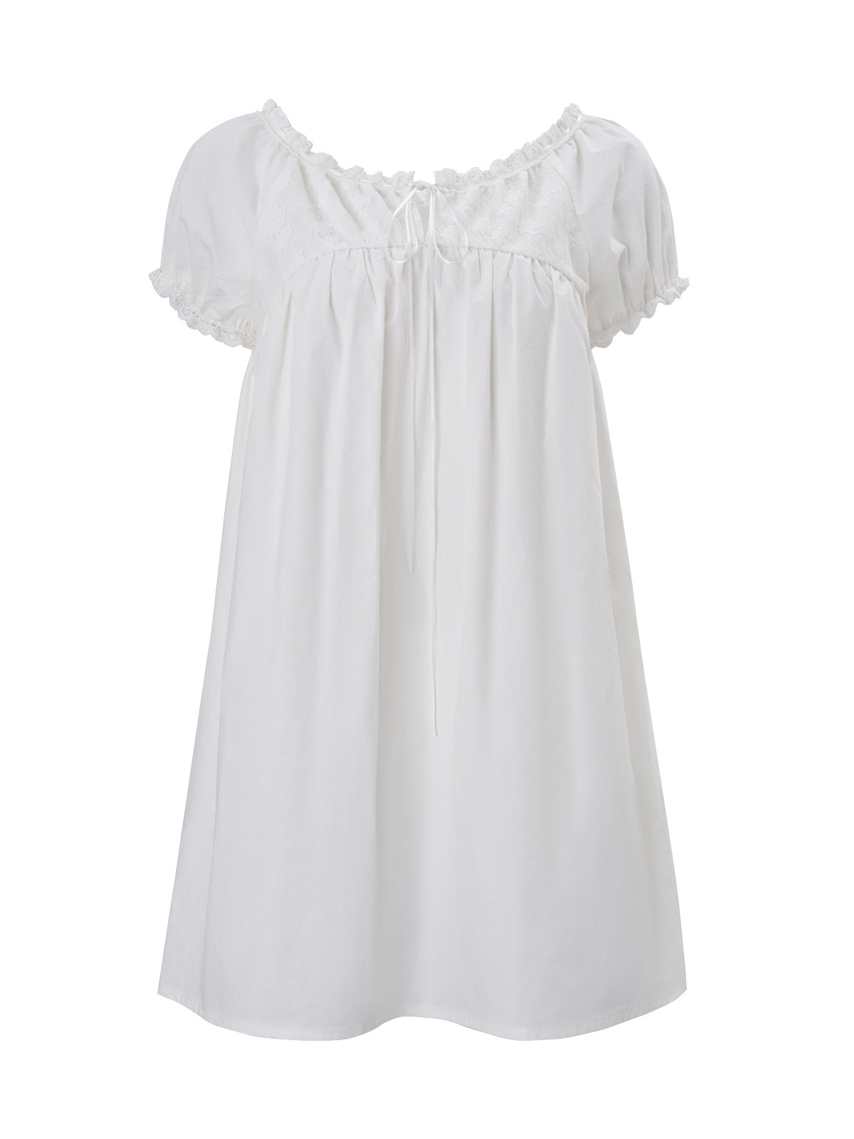 Weißes schulterfreies Spitzen- – Off Shoulder Puff Sleeve Sundress Bewertung und Preis