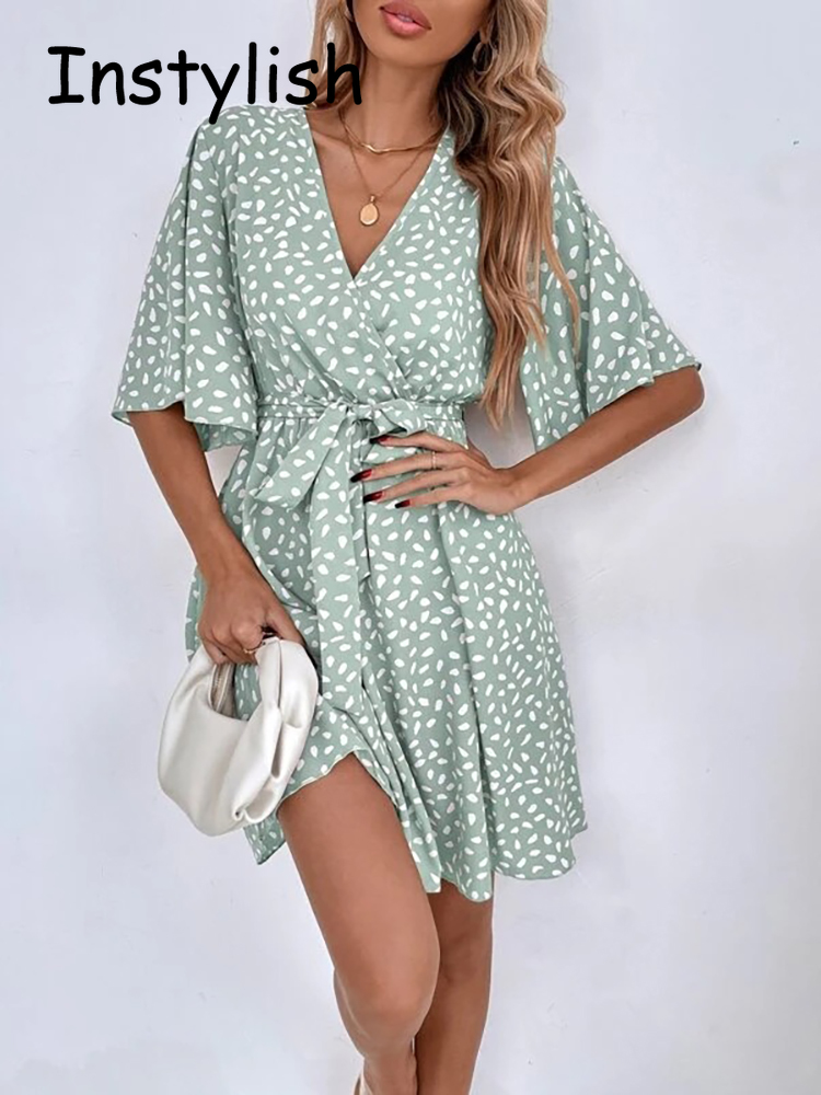 Lässiges Mini kleid mit Punkt  – French Vintage Floral Midi Dress Bewertung und Preis
