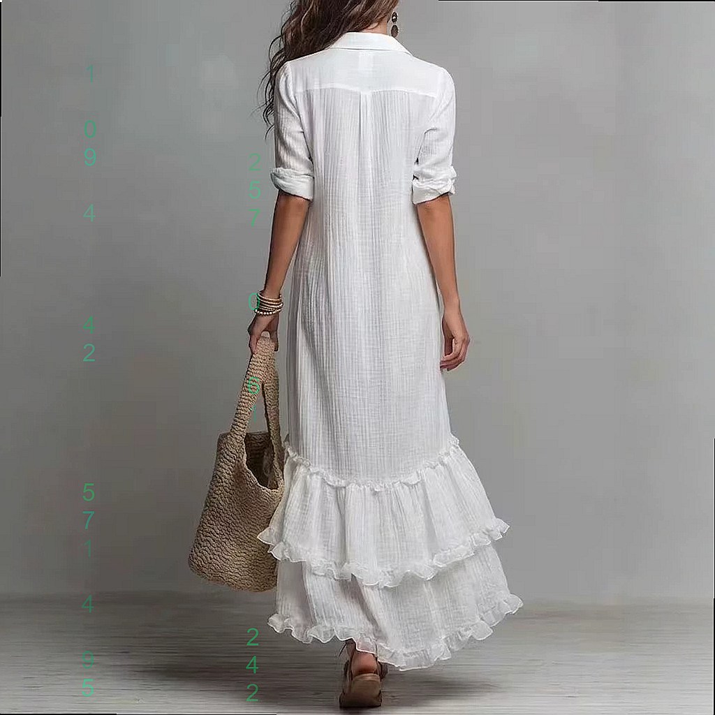 Kreuzgeschlitztes Baumwoll-Lei – Casual Loose Linen Shirt Dress Bewertung und Preis