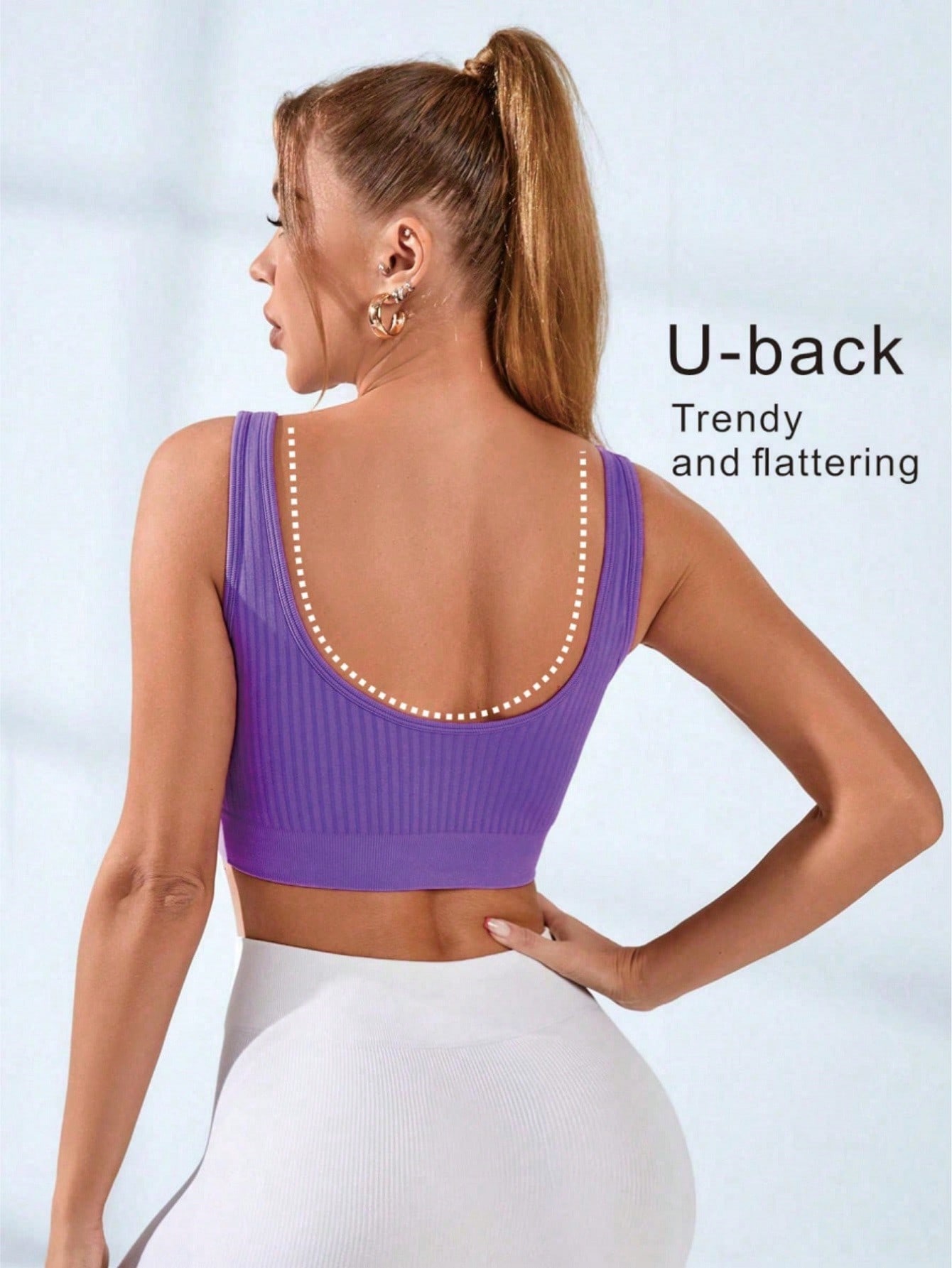 Gerippter U-Ausschnitt Sport-B – Seamless Ribbed Workout Tank Top Bewertung und Preis
