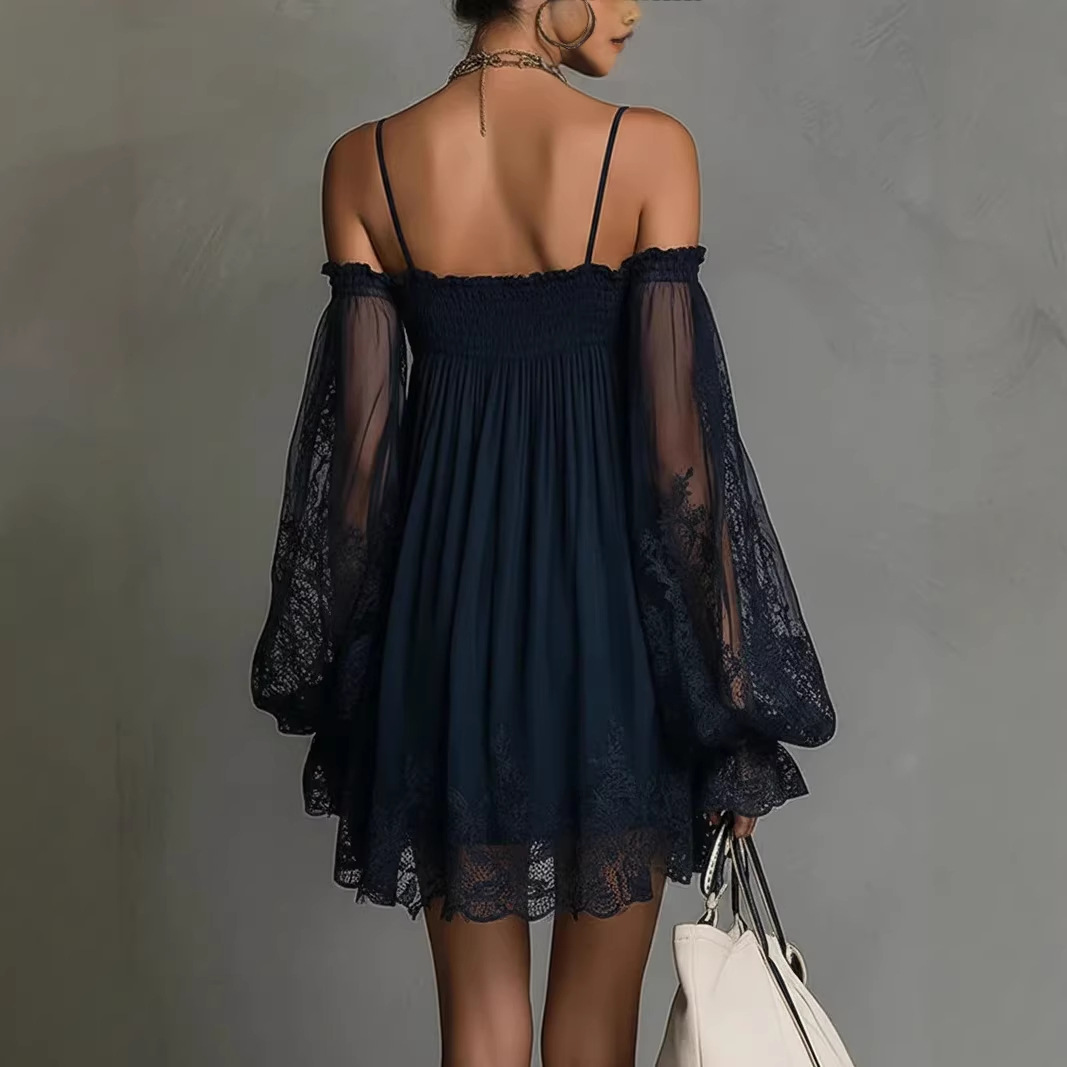 Schulterfreies Spitzen-Minikle – Off Shoulder Puff Sleeve Sundress Bewertung und Preis