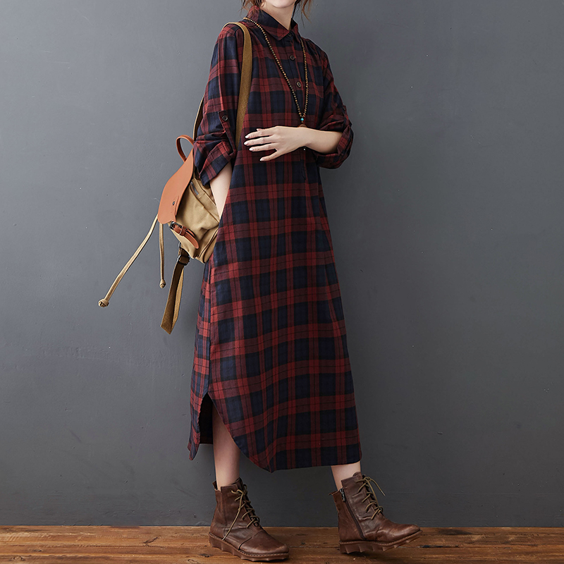 Baumwoll-Leinen-Kleid für Dame – Casual Loose Linen Shirt Dress Bewertung und Preis