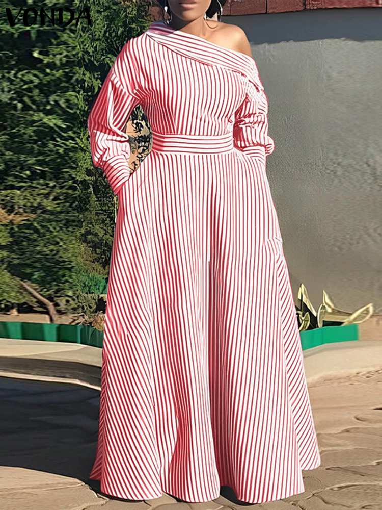 Vonda 2024 Frauen elegant gest – Off Shoulder Puff Sleeve Sundress Bewertung und Preis