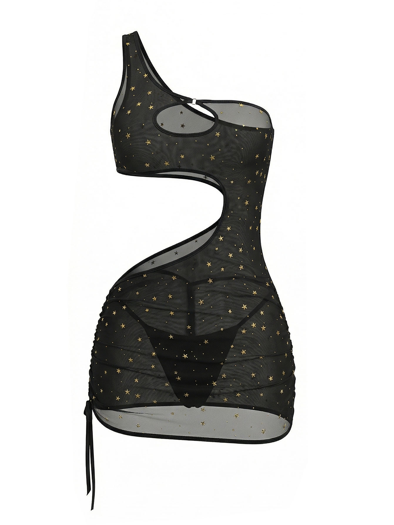 Schwarzes One-Shoulder-Kleid m – Sexy Mesh Sheer Bodycon Dress Bewertung und Preis