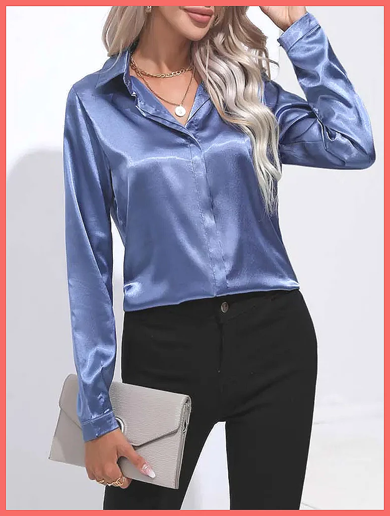 2025 Frühling Sommer Satin-Hem – Blouses Bewertung und Preis