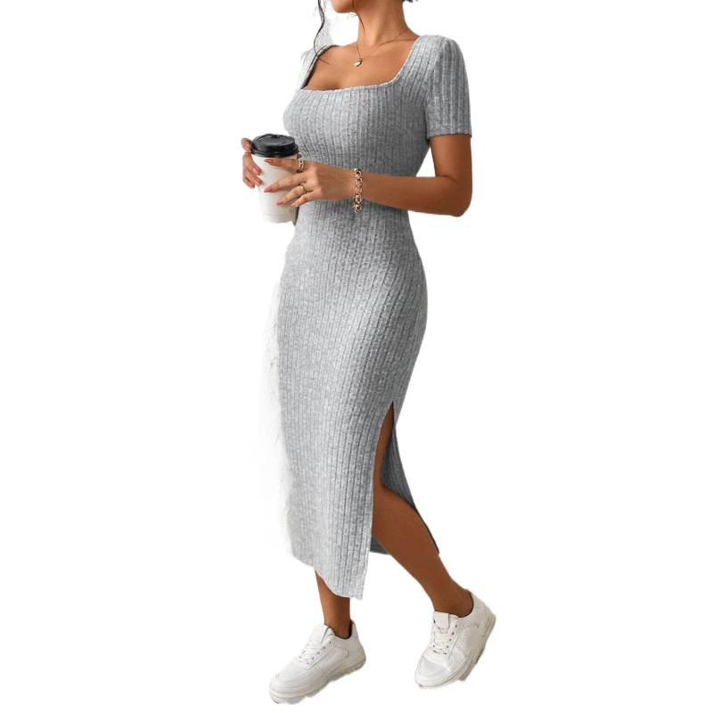 Vintage Geripptes Strick-Midik – Bodycon Long Sleeve Ribbed Dress Bewertung und Preis