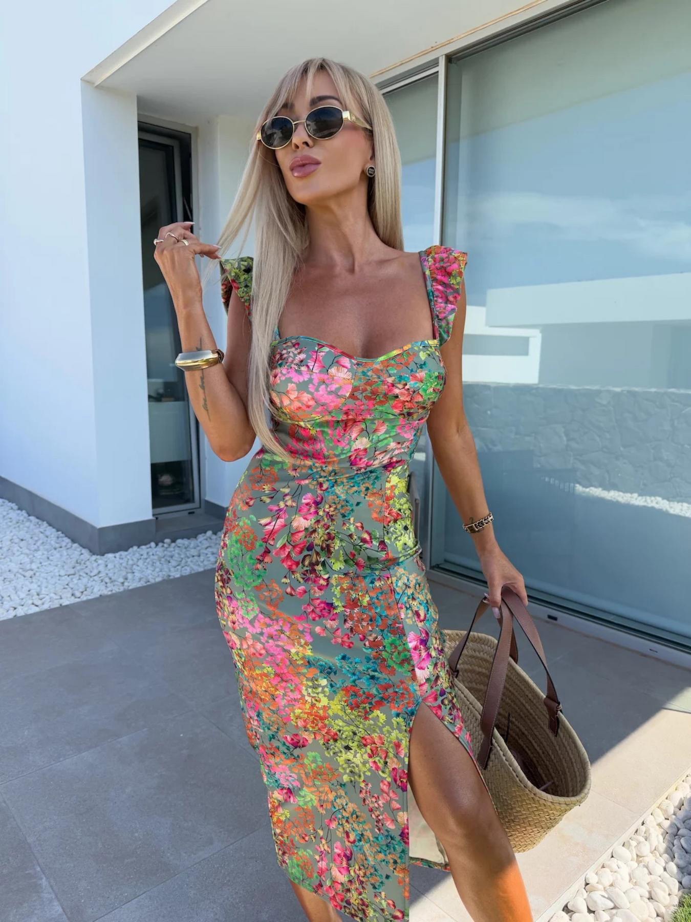 Neues europäisches und amerika – French Vintage Floral Midi Dress Bewertung und Preis