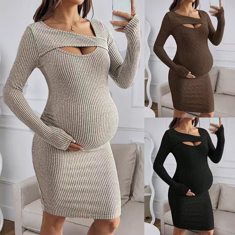 Umstandskleidung Langärmeliges – Bodycon Long Sleeve Ribbed Dress Bewertung und Preis
