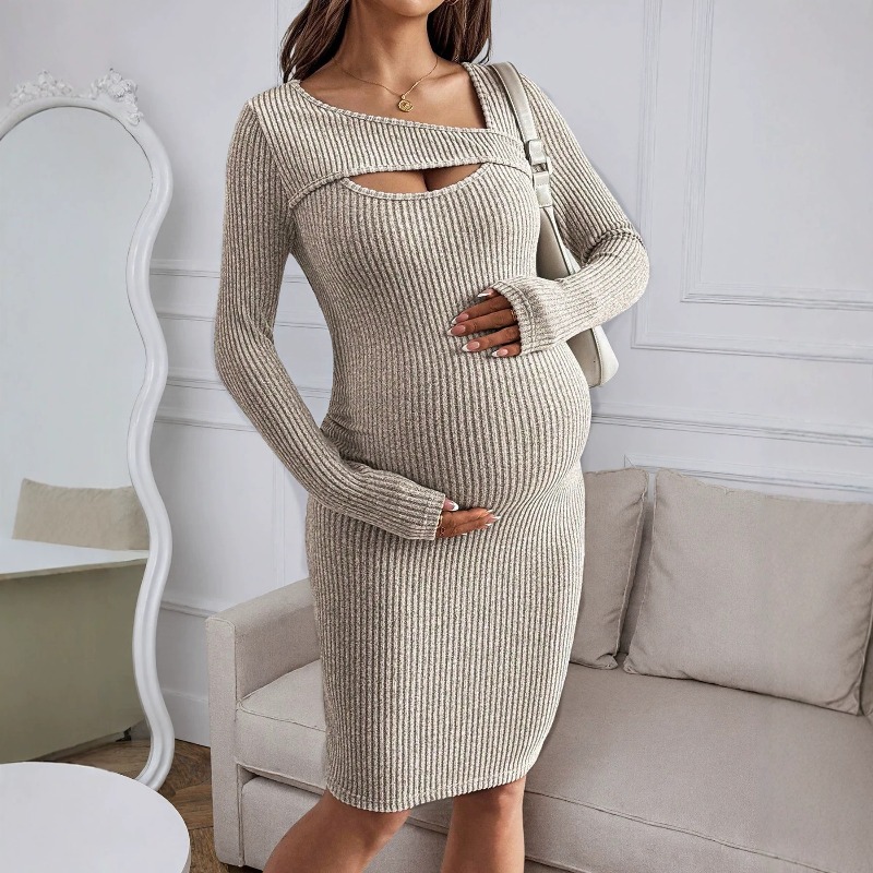 Umstandskleidung Langärmeliges – Bodycon Long Sleeve Ribbed Dress Bewertung und Preis