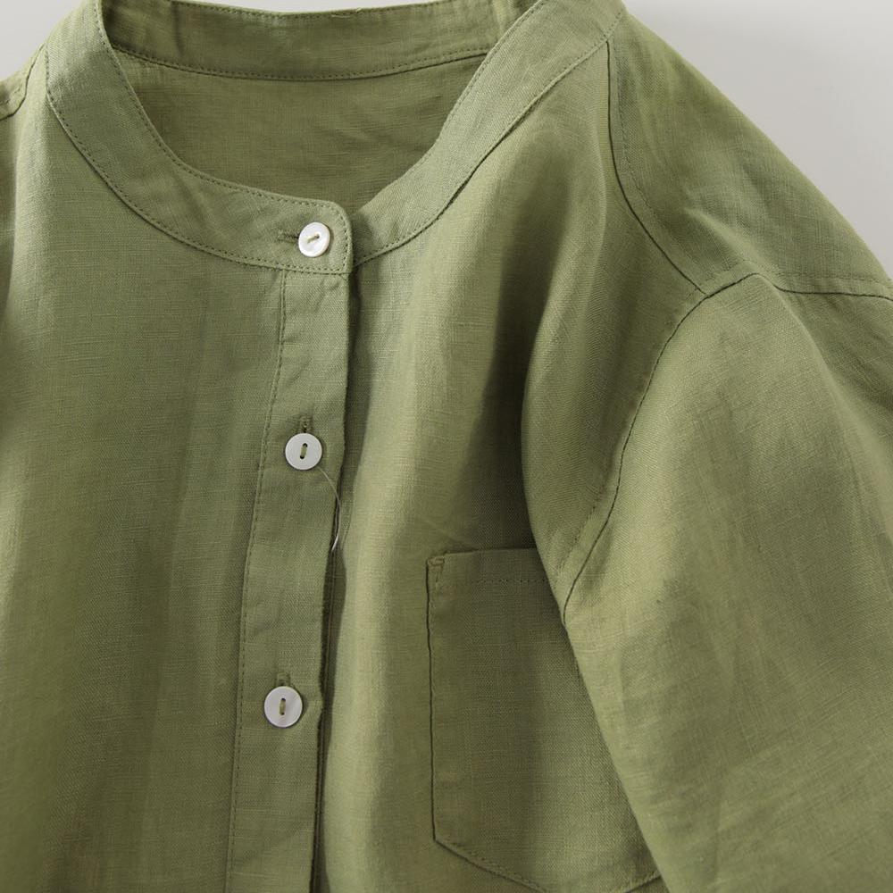 Outlet Japanischer Stil Leinen – Casual Loose Linen Shirt Dress Bewertung und Preis