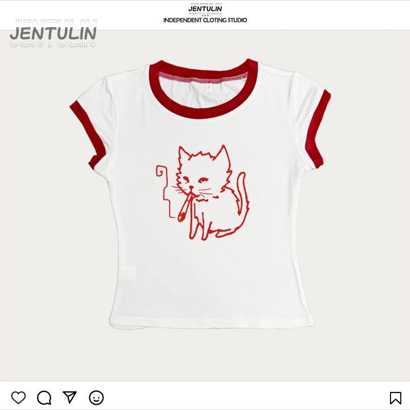 Koreanischer Y2K 90er Crop Top – Y2K Graphic Baby Tee Crop Bewertung und Preis