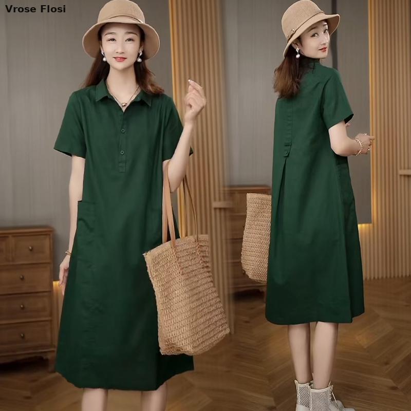 Kleid Damen Sommer 2024 Neuank – Casual Loose Linen Shirt Dress Bewertung und Preis