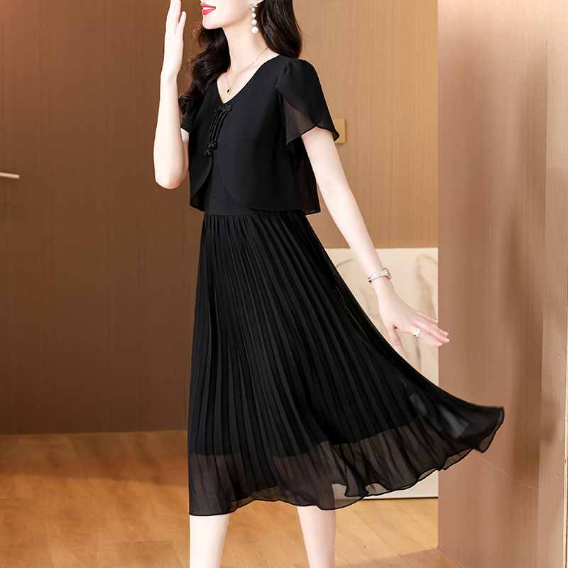 2025 sommer Solide Chiffon Cas – French Vintage Floral Midi Dress Bewertung und Preis