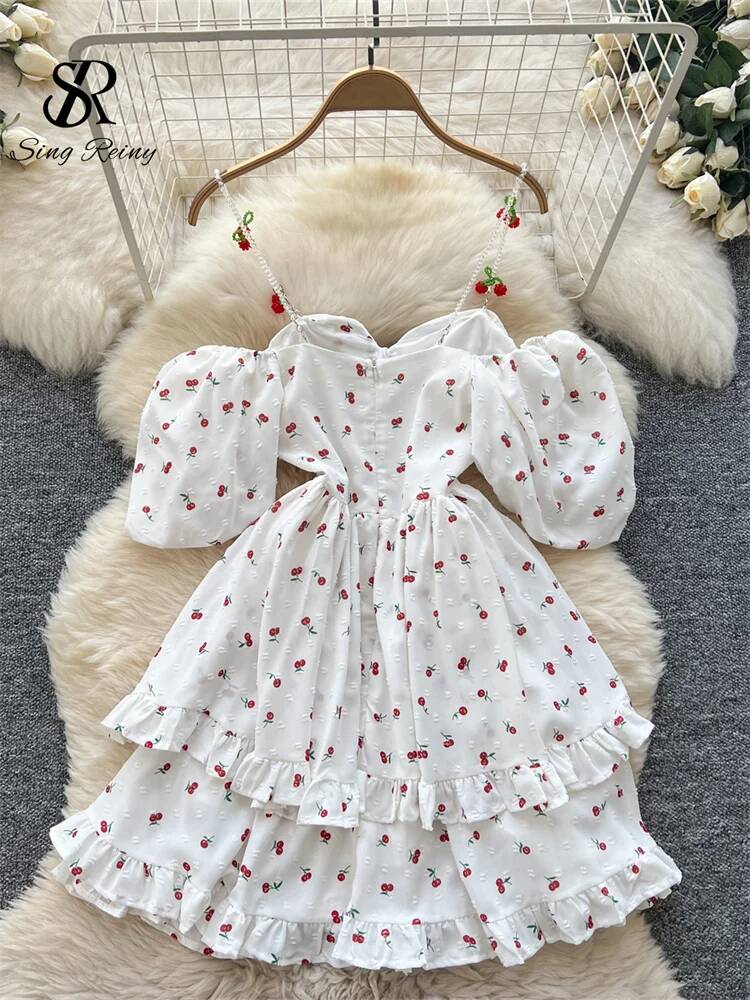 Fairycore Urlaubs-Sommerkleid  – Off Shoulder Puff Sleeve Sundress Bewertung und Preis